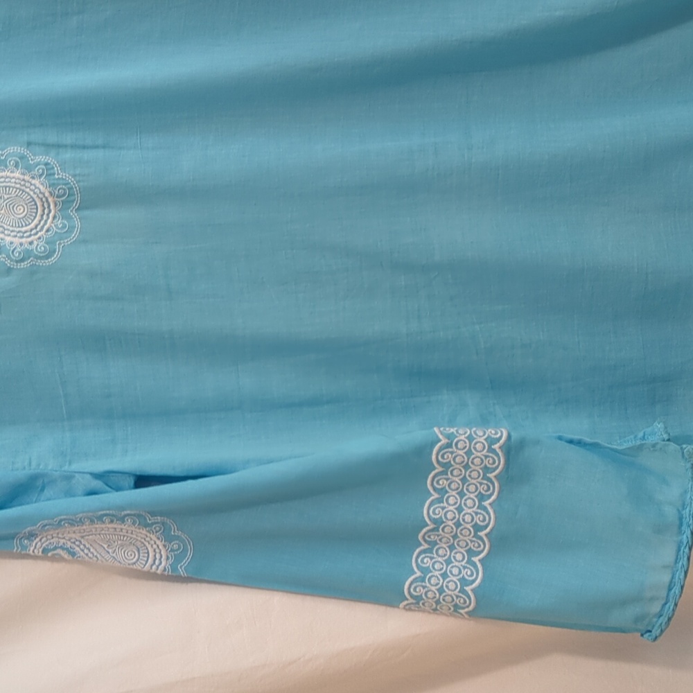 Mud Pie Blue and White Tunic Top Small - Picture 11 of 15